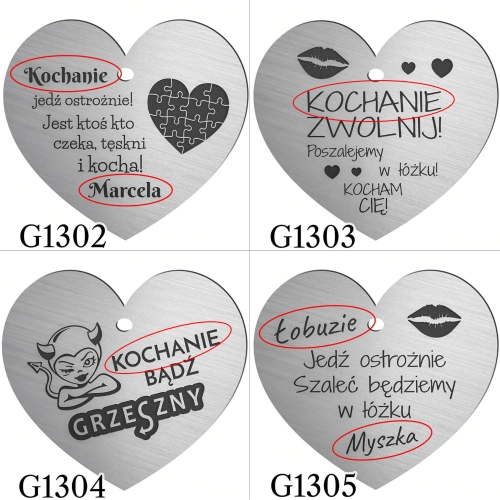 SREBRNA ZAWIESZKA DO AUTA upominek na Walentynki dla Niego grawer