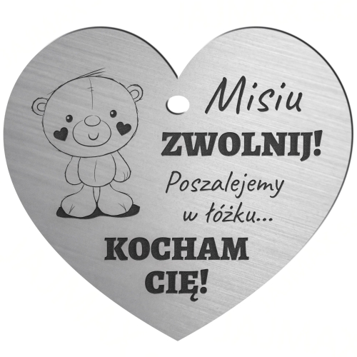 SREBRNA ZAWIESZKA DO AUTA upominek na Walentynki dla Niego grawer