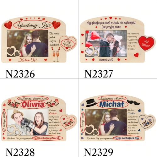 RAMKA NA ZDJĘCIA symbol SERCA prezent na Walentynki z dedykacja