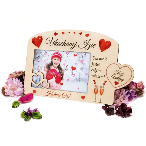 RAMKA NA ZDJĘCIA symbol SERCA prezent na Walentynki z dedykacja