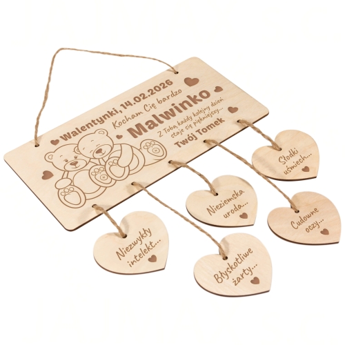 TABLICZKA Z SERCAMI oryginalny prezent dla Niej i dla Niego