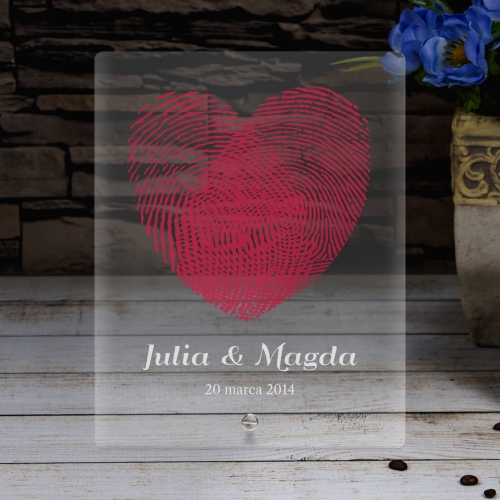 KARTKA WALENTYNKOWA serce ODCISKI PALCÓW prezent miłosny