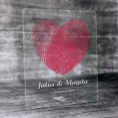 KARTKA WALENTYNKOWA serce ODCISKI PALCÓW prezent miłosny