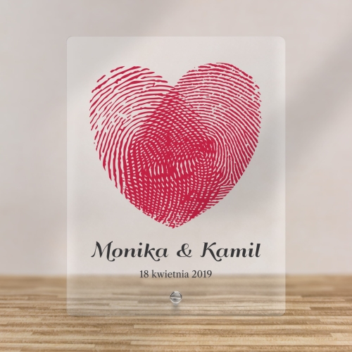 KARTKA WALENTYNKOWA serce ODCISKI PALCÓW prezent miłosny
