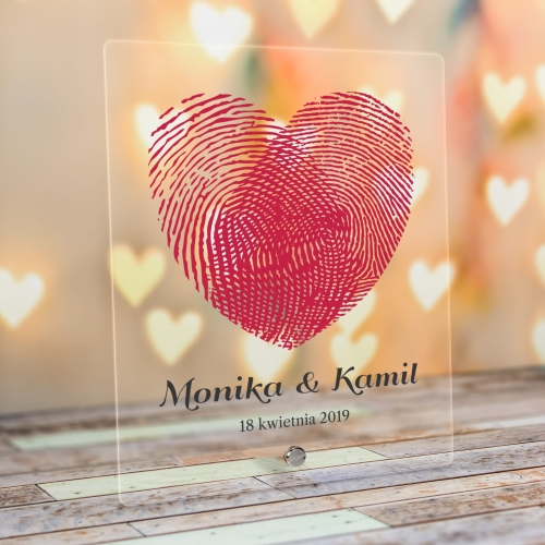 KARTKA WALENTYNKOWA serce ODCISKI PALCÓW prezent miłosny