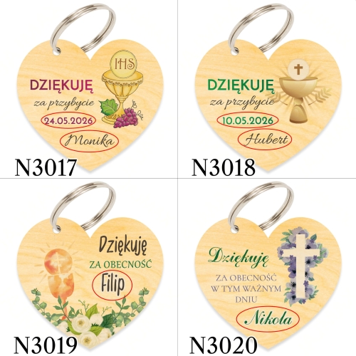 KOMUNIA ŚWIĘTA słodki upominek dla gości KONFITURA BRELOK