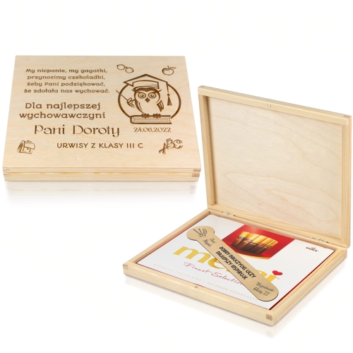 PUDEŁKO Z MERCI+zakładka do książki prezent dla nauczyciela
