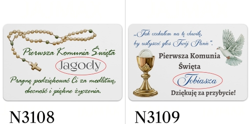 PODZIĘKOWANIA DLA GOŚCI KOMUNIA magnes na lodówkę