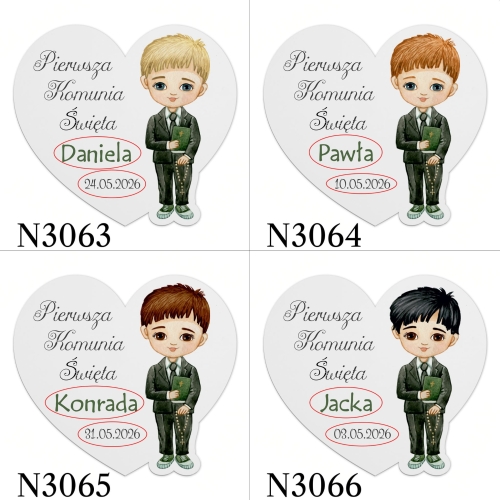 MAGNES SERCE CHŁOPCZYK upominki dla gości Komunia