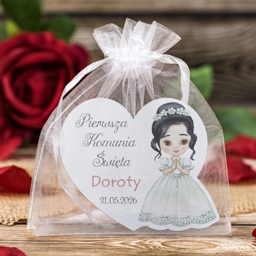 Magnes serce dziewczynka PODZIĘKOWANIA DLA GOŚCI KOMUNIJNYCH