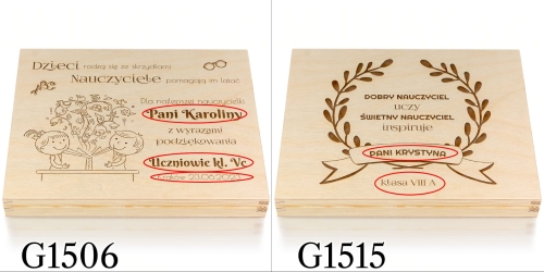 DREWNIANE PUDEŁKO prezent dla wychowawcy grawer