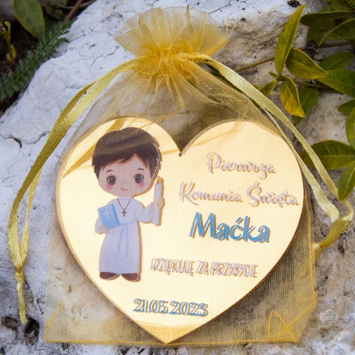 PREZENTY DLA GOŚCI KOMUNIJNYCH magnes serce lustro eleganckie