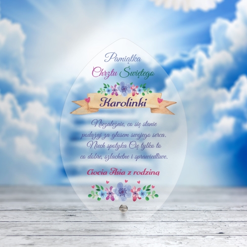 KOLOROWY OBRAZEK życzenia pamiątka Chrztu Świętego nadruk