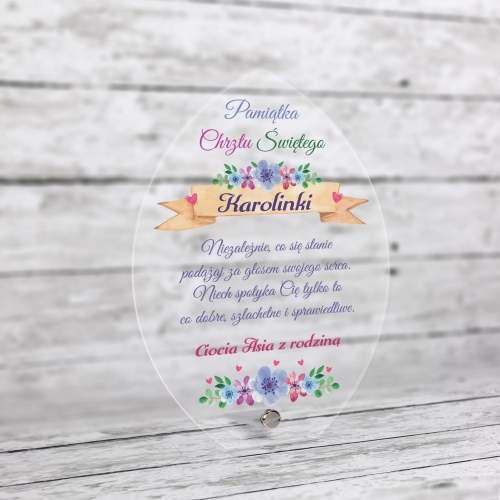 KOLOROWY OBRAZEK życzenia pamiątka Chrztu Świętego nadruk