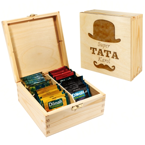 HERBACIARKA ZESTAW HERBAT DILMAH prezent na Dzień Ojca grawer