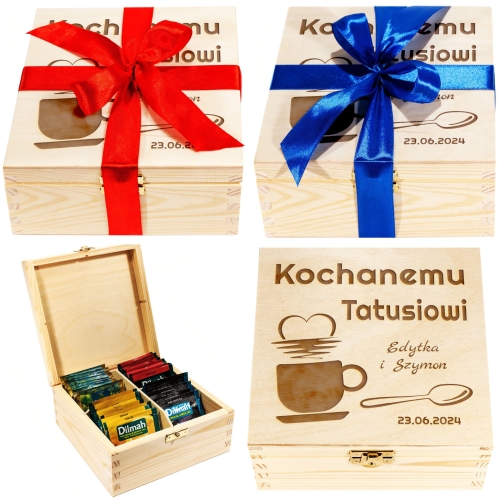 HERBACIARKA ZESTAW HERBAT DILMAH prezent na Dzień Ojca grawer