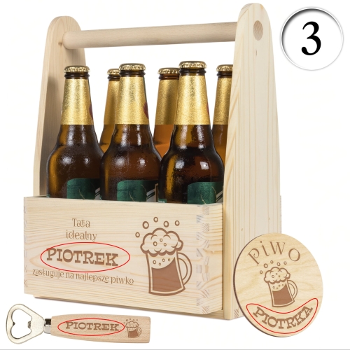 POMYSŁ NA PREZENT DLA TATY zestaw piwosza z grawerem