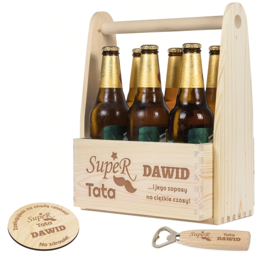 POMYSŁ NA PREZENT DLA TATY zestaw piwosza z grawerem