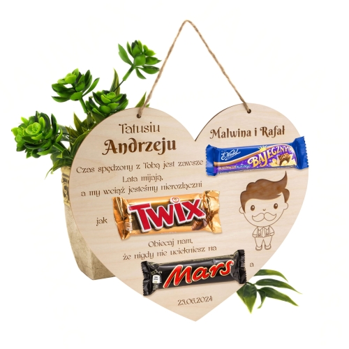 SŁODKI UPOMINEK DLA TATY prezent z dedykacją grawer