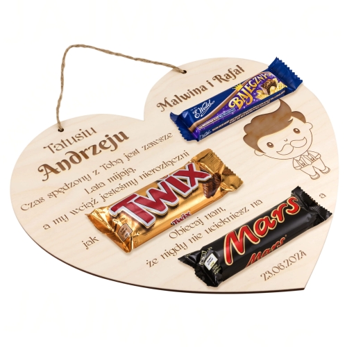 SŁODKI UPOMINEK DLA TATY prezent z dedykacją grawer