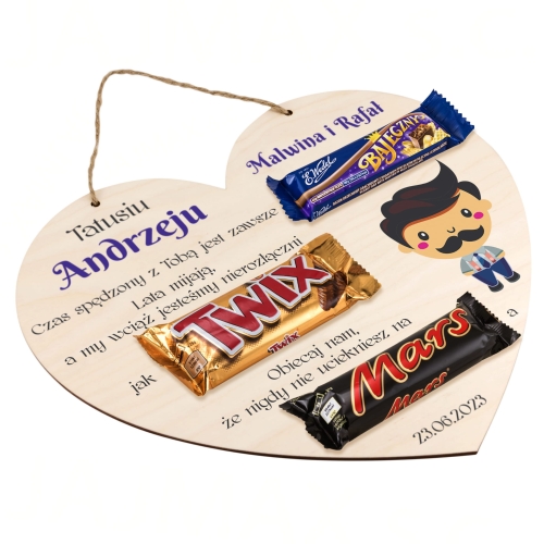 ZABAWNY PREZENT NA DZIEŃ OJCA dyplom serce wierszyk