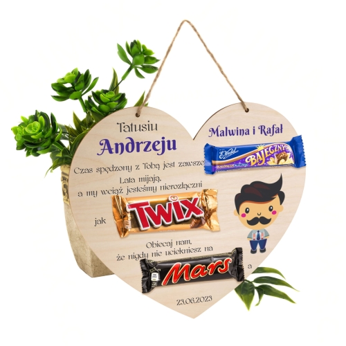 ZABAWNY PREZENT NA DZIEŃ OJCA dyplom serce wierszyk