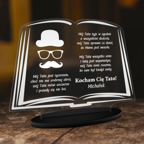 STATUETKA KSIĘGA oryginalny prezent na Dzień Ojca grawer