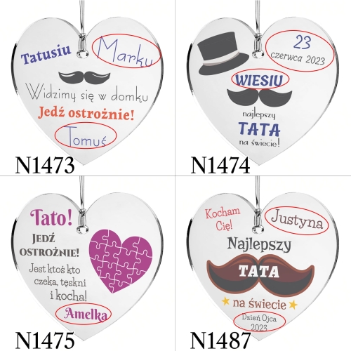 ZAWIESZKA DO SAMOCHODU prezent na Dzień Taty z dedykacją