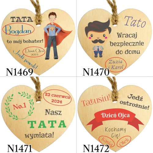 PREZENT NA DZIEŃ OJCA zawieszka do samochodu ze zdjęciem