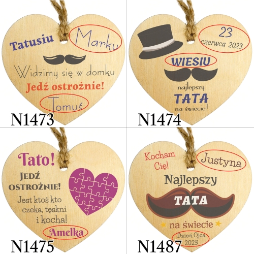 PREZENT NA DZIEŃ OJCA zawieszka do samochodu ze zdjęciem