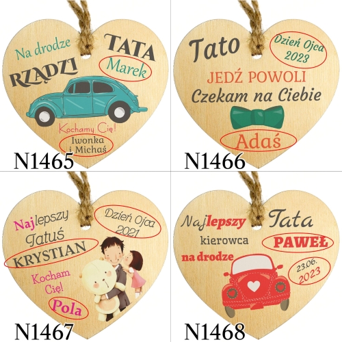 PREZENT NA DZIEŃ OJCA zawieszka do samochodu ze zdjęciem