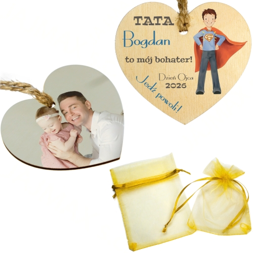 PREZENT NA DZIEŃ OJCA zawieszka do samochodu ze zdjęciem