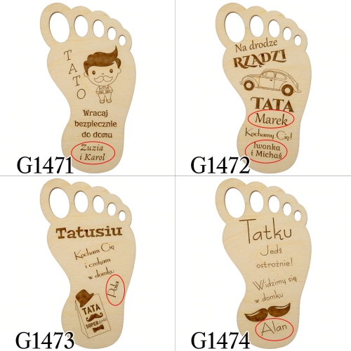 Drewniana zawieszka do auta UPOMINEK DLA TATY KIEROWCY