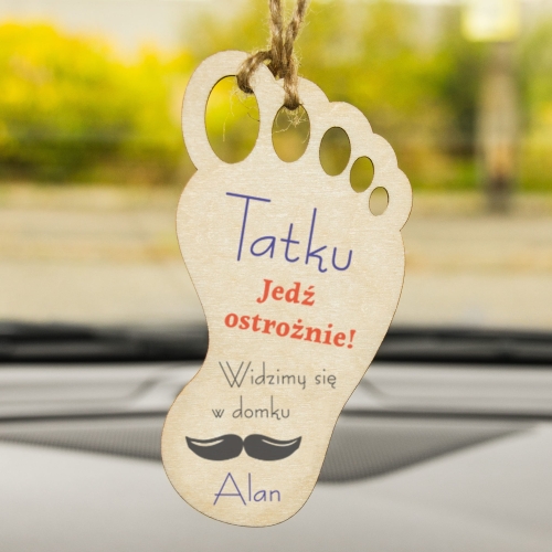 POMYSŁ NA PREZENT NA DZIEŃ OJCA zawieszka do auta nadruk