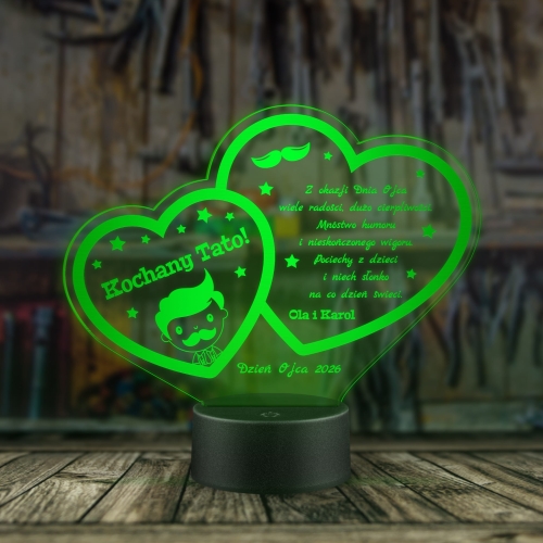 STATUETKA LED dwa serca praktyczny pomysł na prezent dla taty