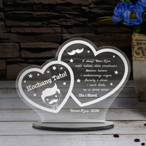 Statuetka życzenia dla taty na Dzień Ojca prezent z grawerem