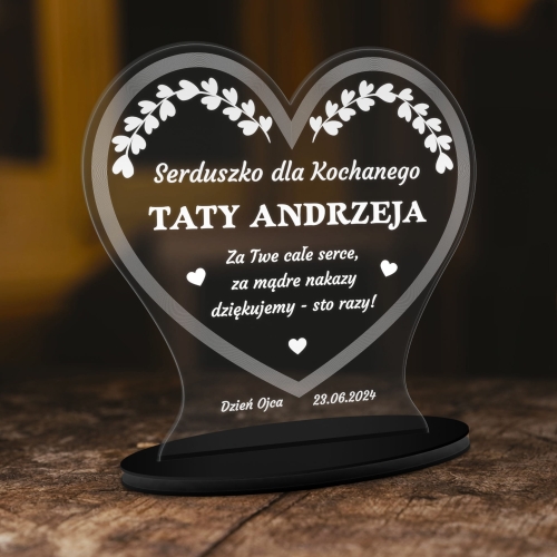 SERCE Z GRAWEREM DLA TATY piękny prezent z okazji Dnia Ojca