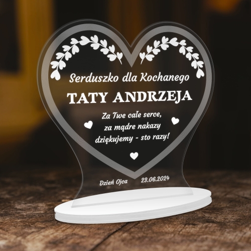 SERCE Z GRAWEREM DLA TATY piękny prezent z okazji Dnia Ojca