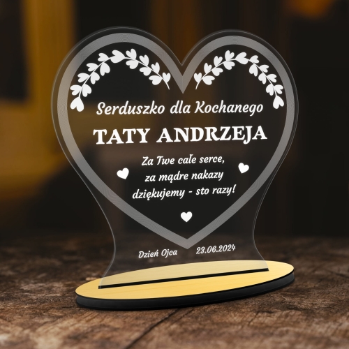 SERCE Z GRAWEREM DLA TATY piękny prezent z okazji Dnia Ojca