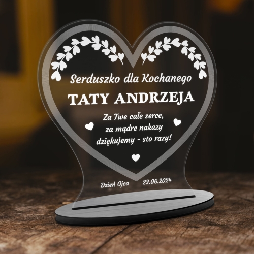 SERCE Z GRAWEREM DLA TATY piękny prezent z okazji Dnia Ojca