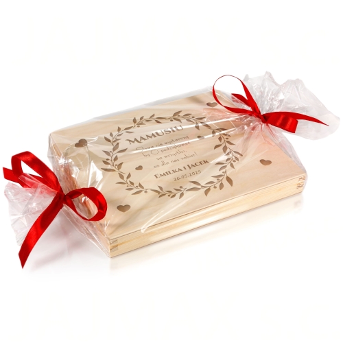 DREWNIANE PUDEŁKO życzenia dla mamy z okazji Dnia Mamy grawer
