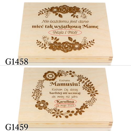 DREWNIANE PUDEŁKO życzenia dla mamy z okazji Dnia Mamy grawer