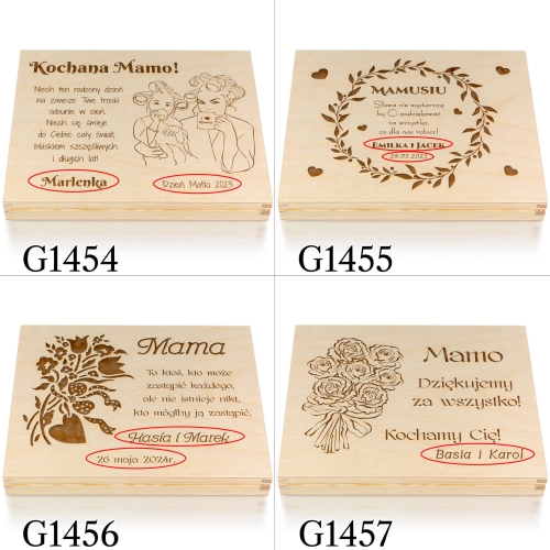DREWNIANE PUDEŁKO życzenia dla mamy z okazji Dnia Mamy grawer