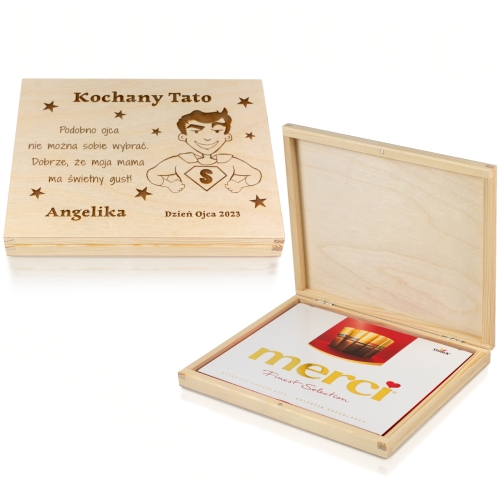 PUDEŁKO SŁODKOŚCI ŻYCZENIA DLA TATY upominek na Dzień Ojca
