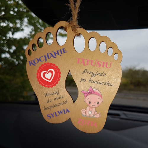 UPOMINEK DLA TATY NA DZIEŃ OJCA zawieszka samochodowa z imieniem