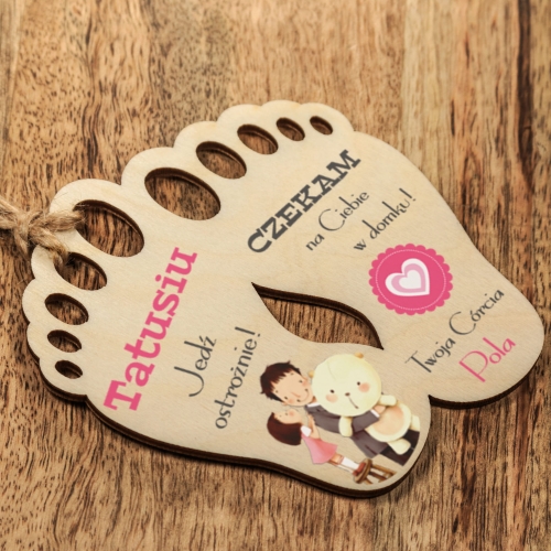 UPOMINEK DLA TATY NA DZIEŃ OJCA zawieszka samochodowa z imieniem