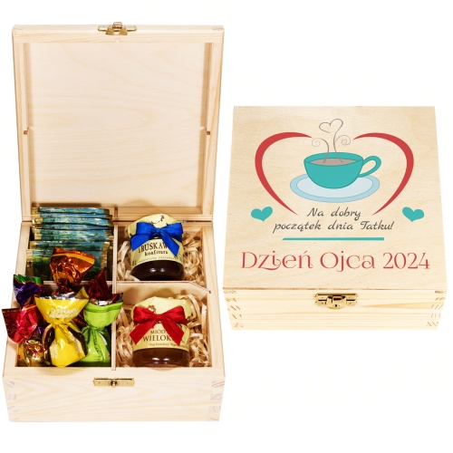 ZESTAW PREZENTOWY NA DZIEŃ OJCA pudełko słodkości dedykacja