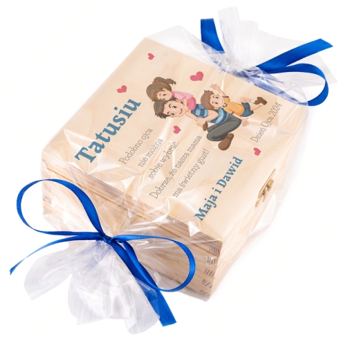 ZESTAW PREZENTOWY NA DZIEŃ OJCA pudełko słodkości dedykacja