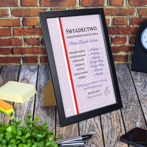 ŚWIADECTWO DLA NAUCZYCIELA prezent zakończenie LICEUM