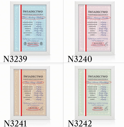 Dyplom Świadectwo Dla nauczyciela prezent od klasy